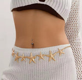 a gold-colored starfish waist chain