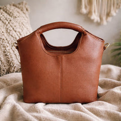 Miu Miu leather tote bag in a brown color