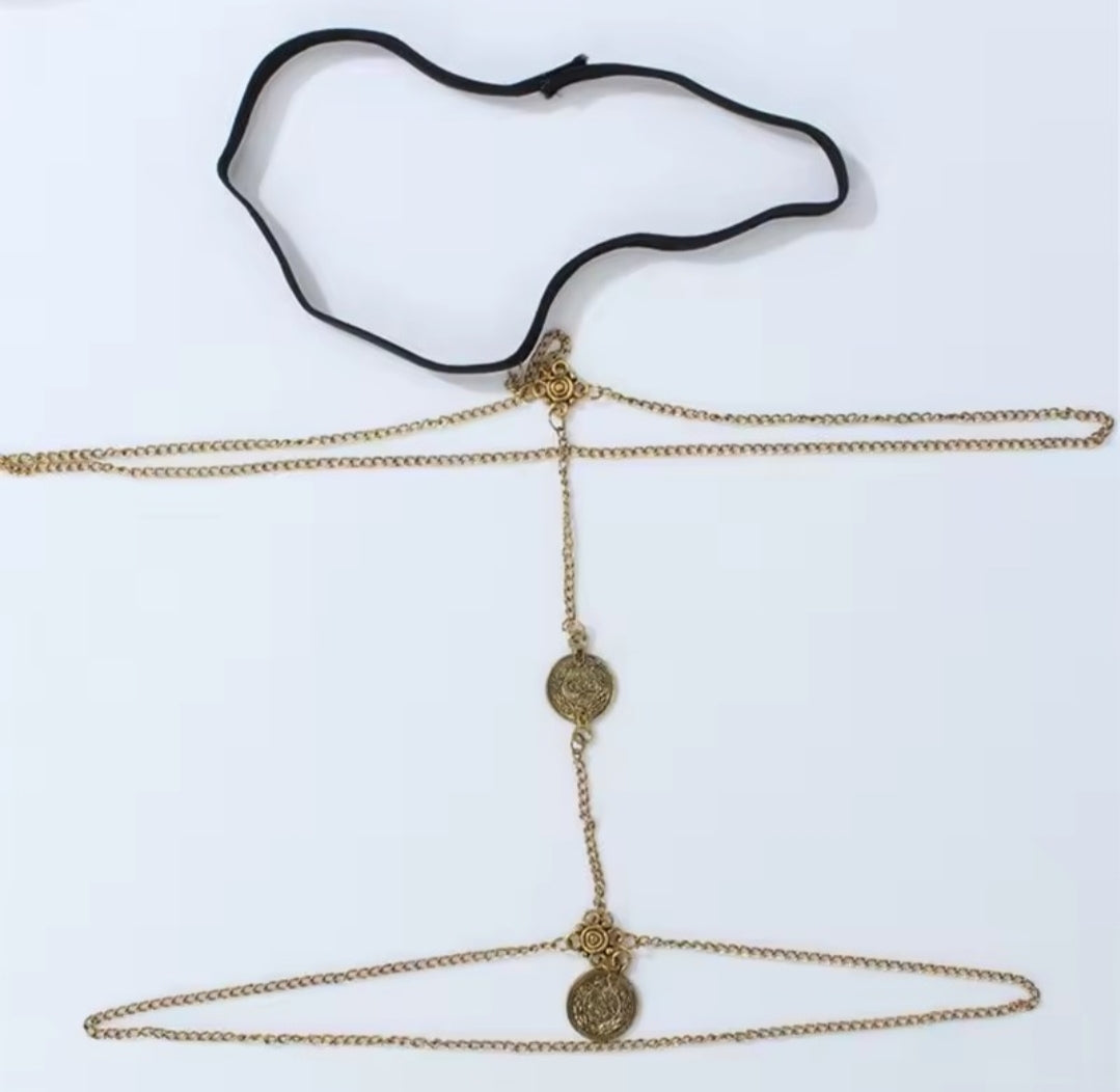 Boho Crystal Bead Leg Chain