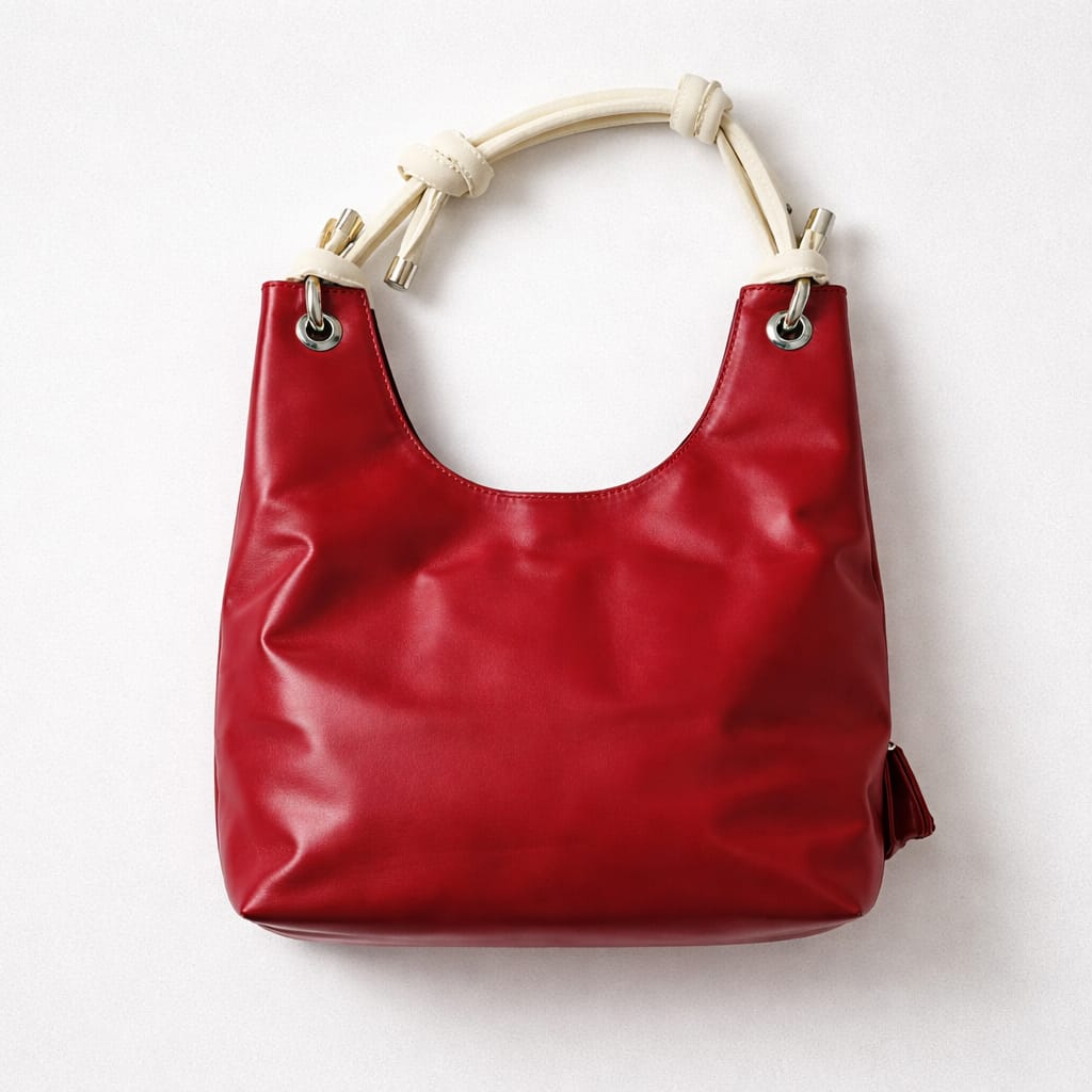 red Miu Miu hobo bag with a matching micro bag charm.