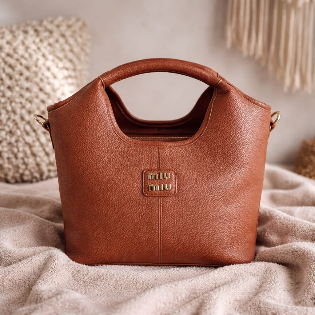 Miu Miu  leather tote bag in a brown  color