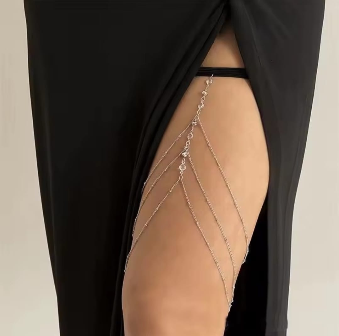 Boho Crystal Bead Leg Chain